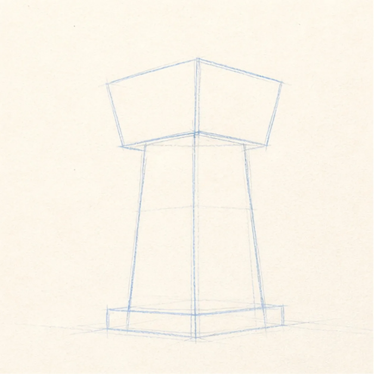 Stack the main forms stage for how to draw an airport control tower