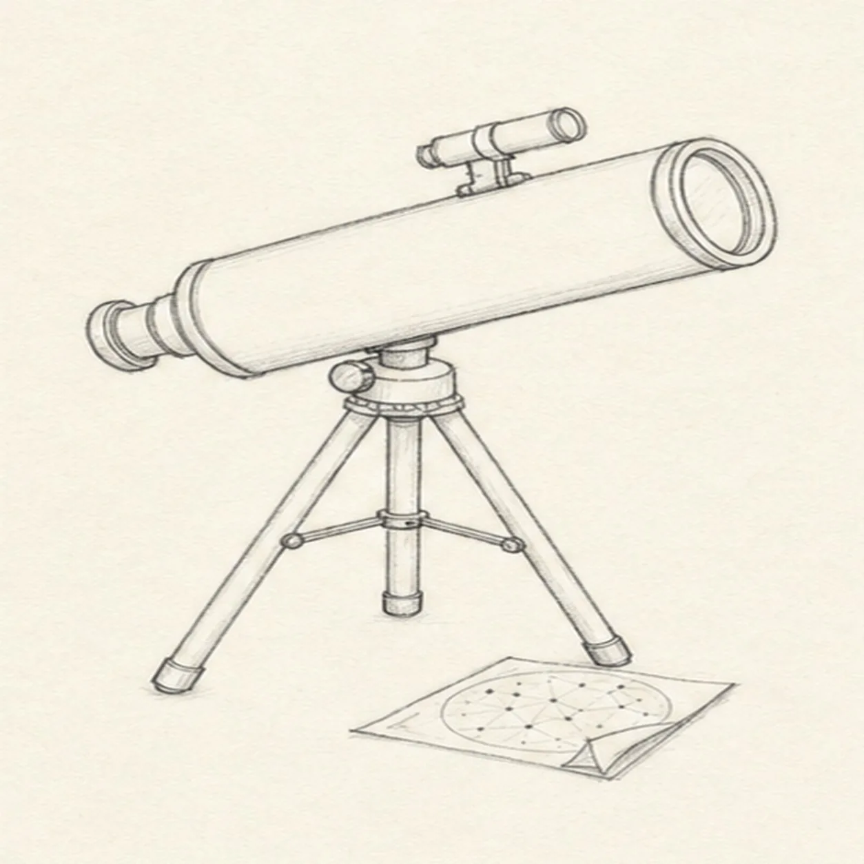 Build the tripod stage for how to draw a telescope