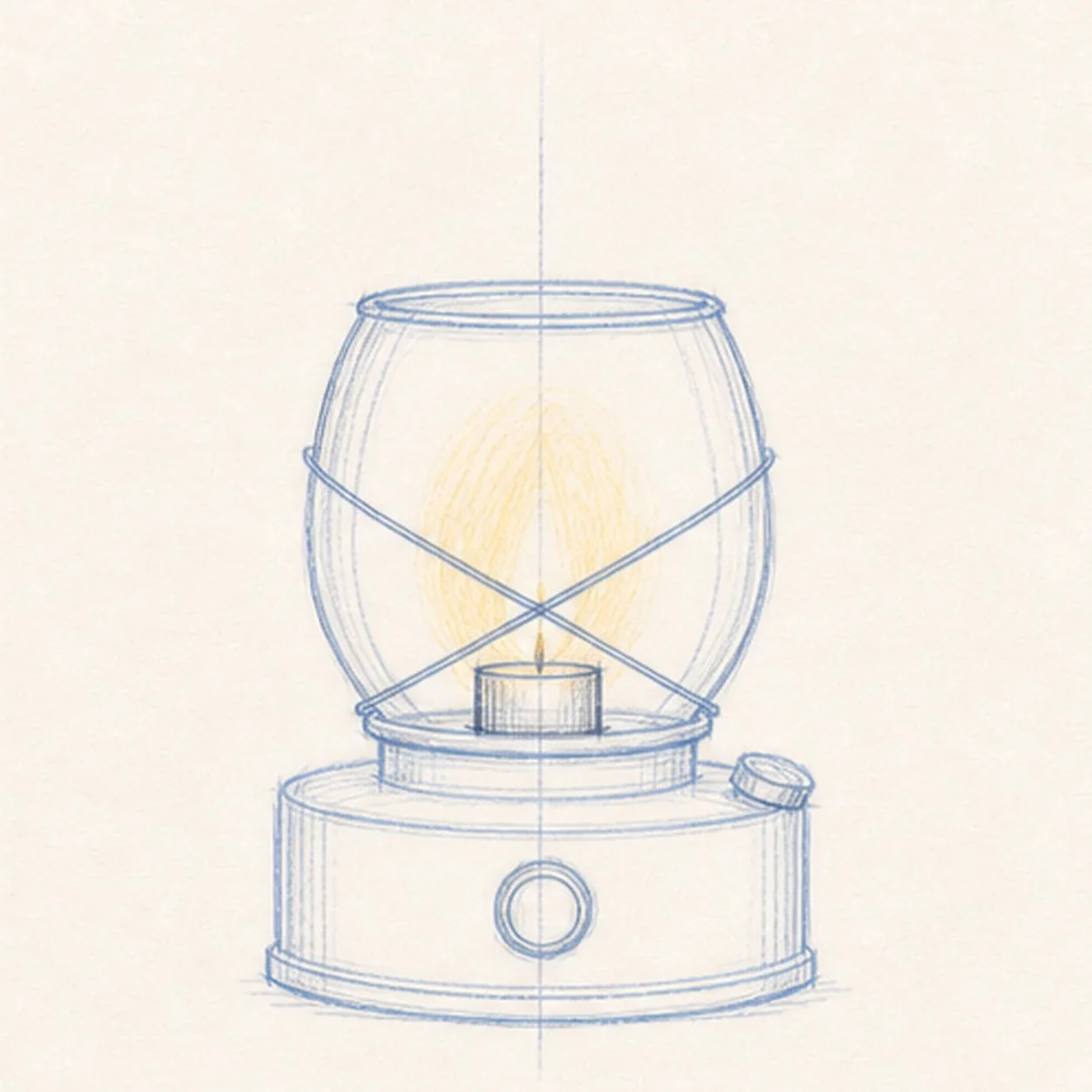 Add the globe and wire guard stage for how to draw a camping lantern