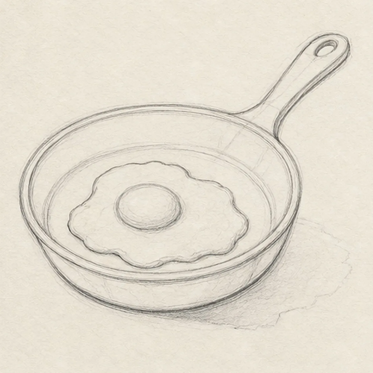 Nest the fried egg stage for how to draw a skillet with an egg