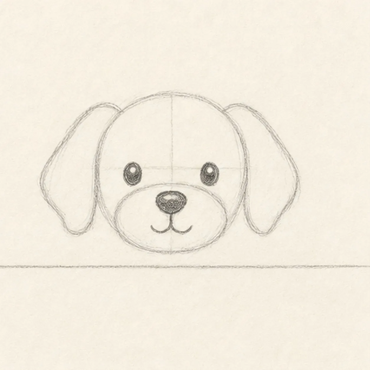 Build the face stage for how to draw a desk dog