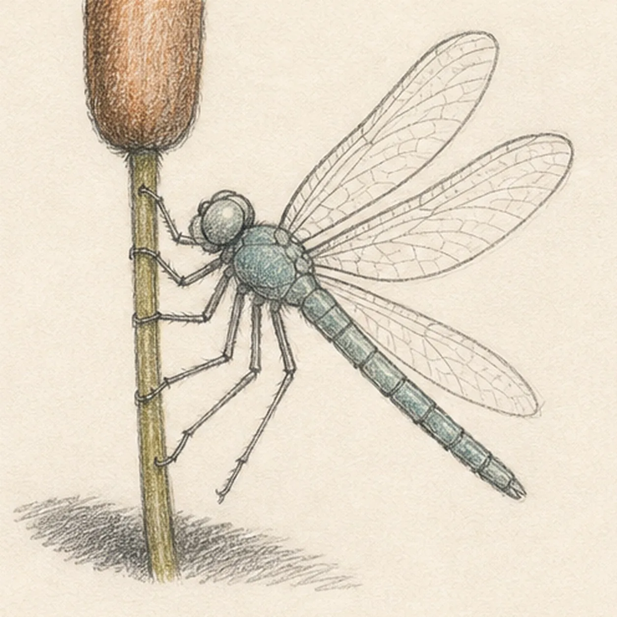 Glaze the summer color stage for how to draw a dragonfly on a cattail