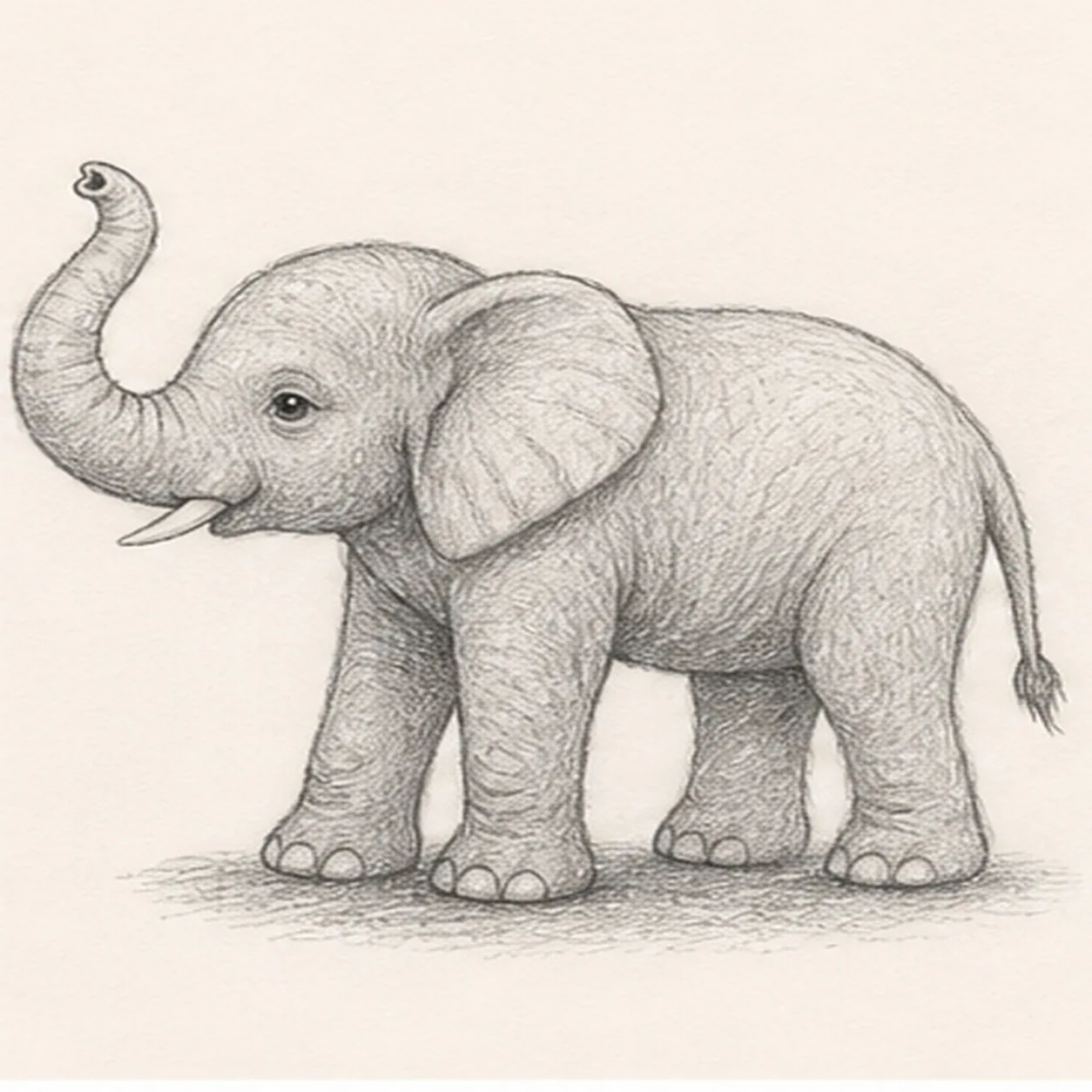 Build the graphite volume stage for how to draw an elephant calf