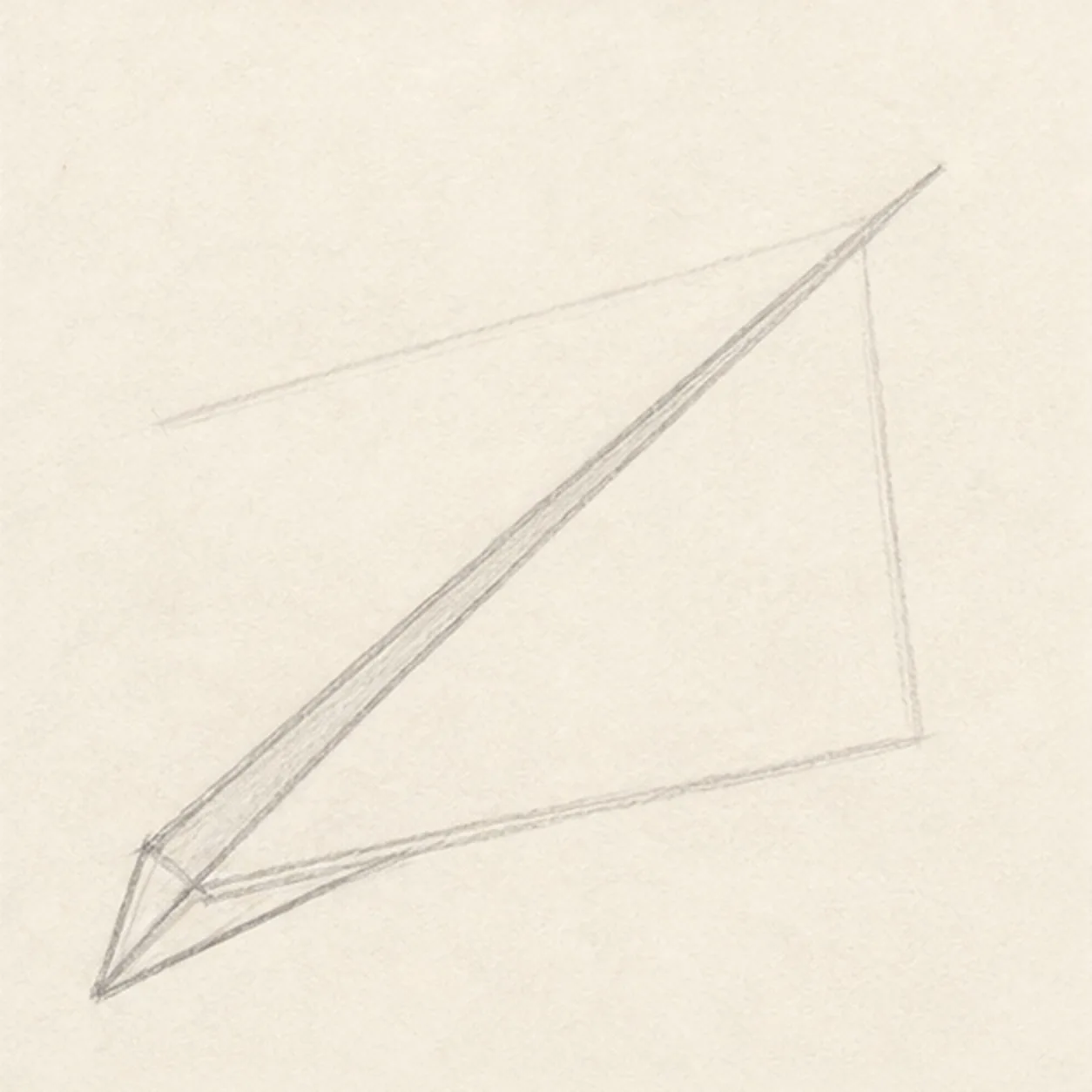 Point the nose stage for how to draw a paper airplane