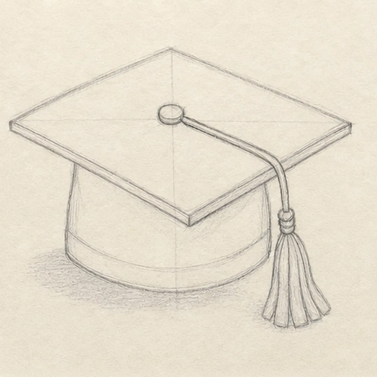 Drape the tassel stage for how to draw a graduation cap