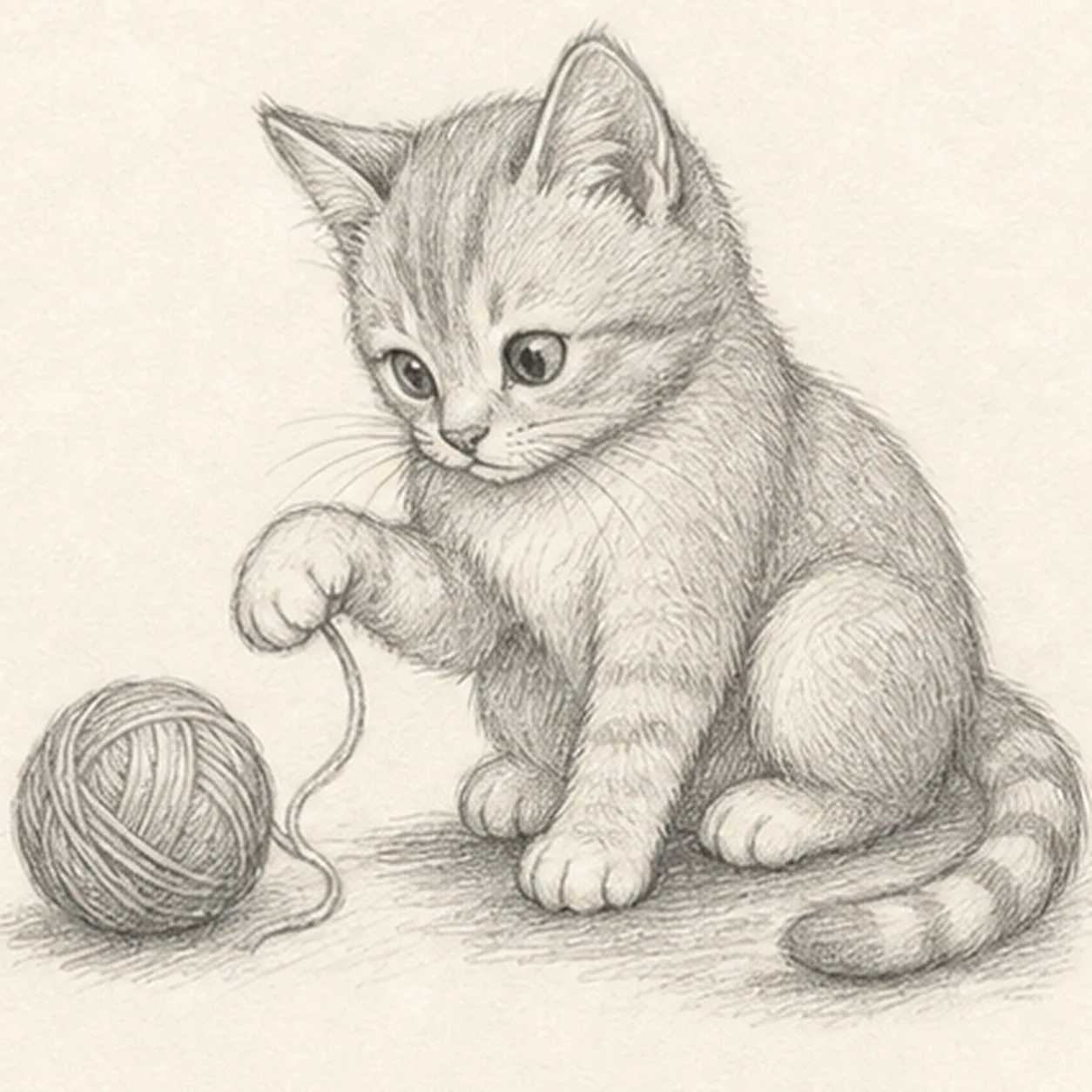 Build the soft graphite values stage for how to draw a playful kitten