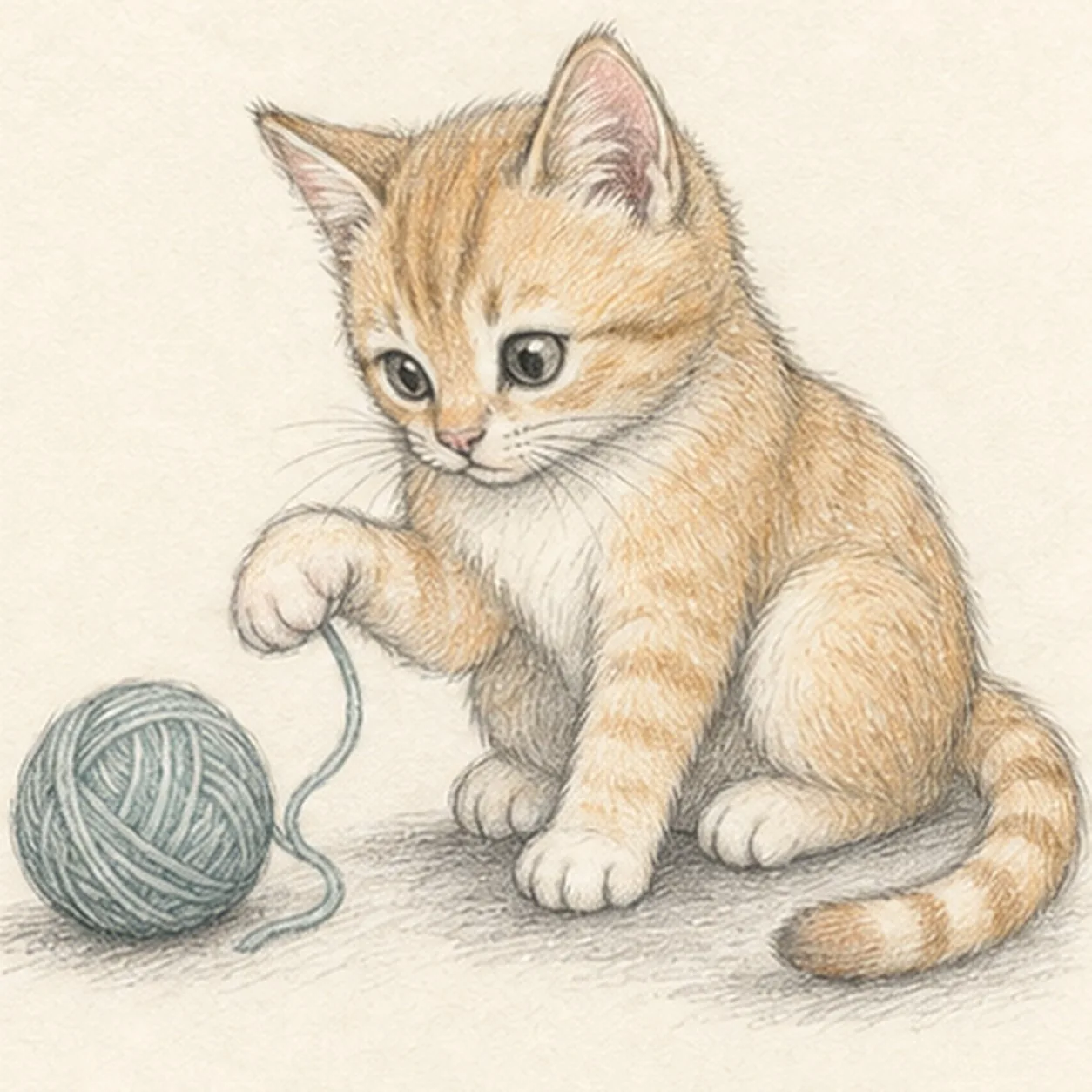 Layer the playful color stage for how to draw a playful kitten