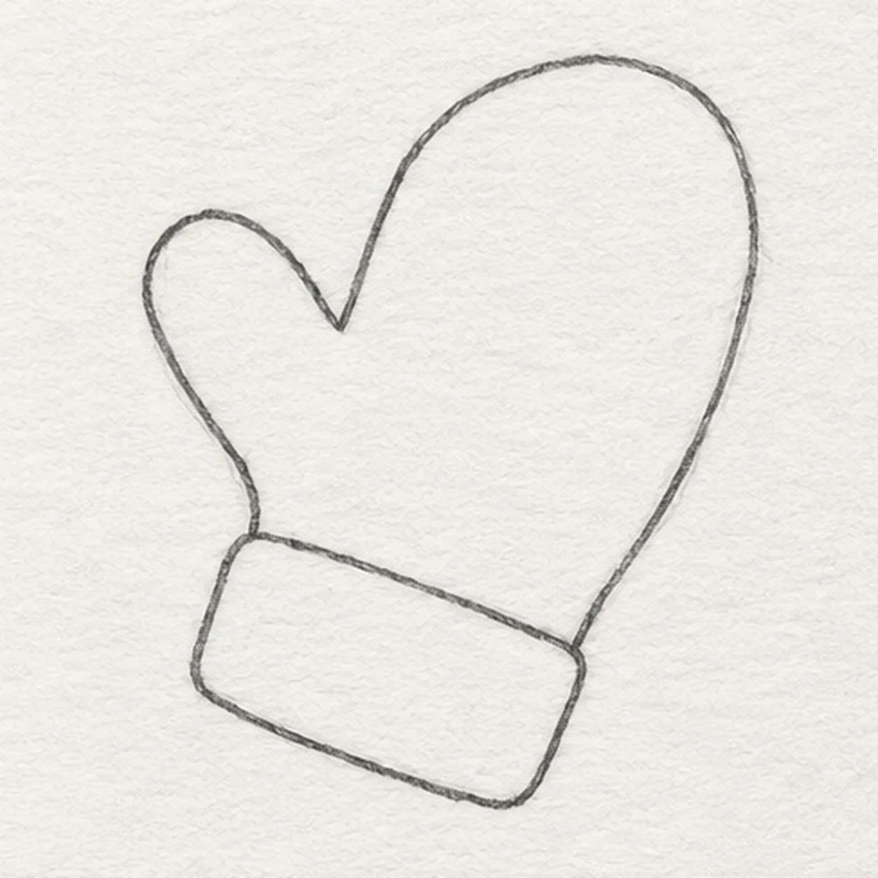 Shape the mitten stage for how to draw a knitted mitten
