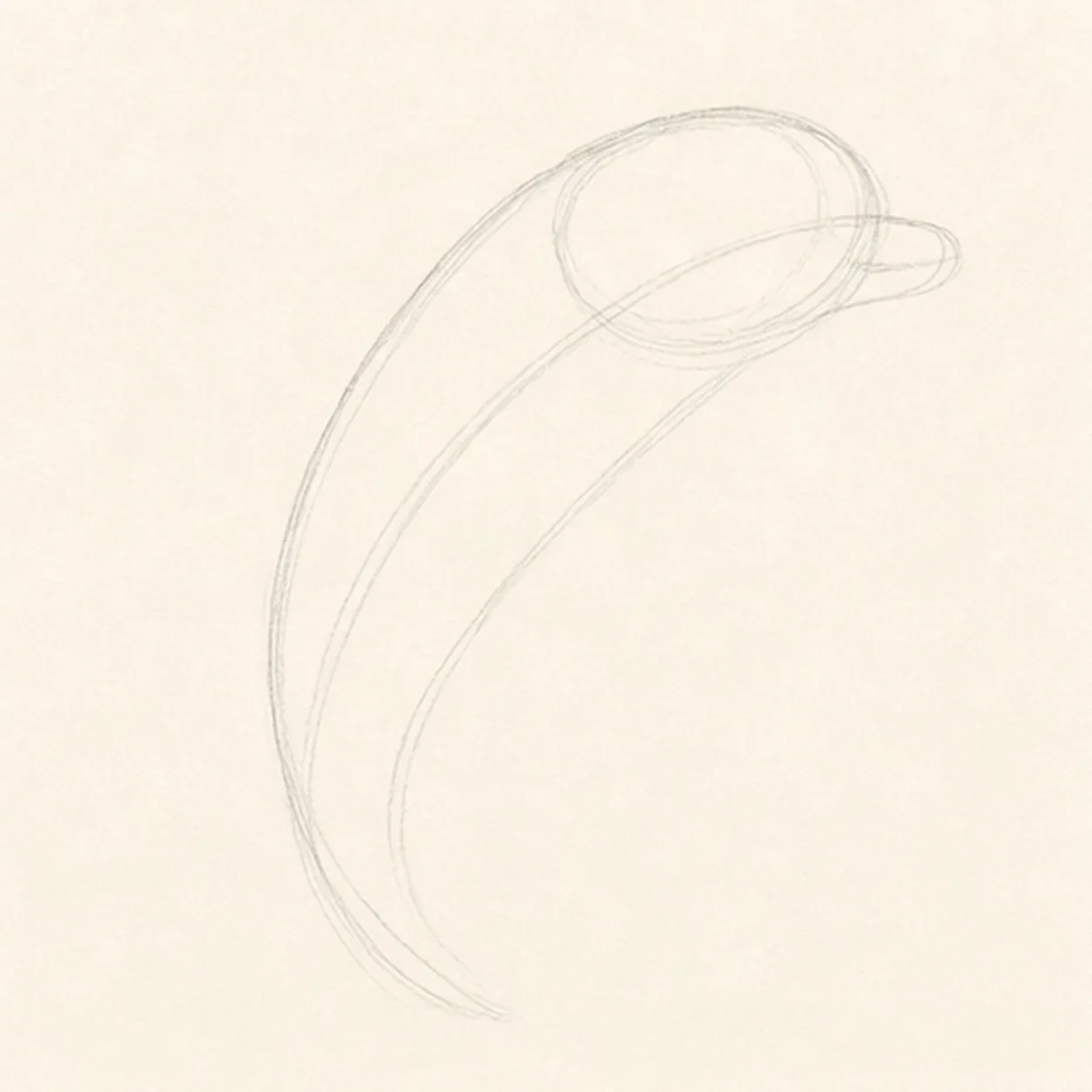 Sweep the dolphin gesture stage for how to draw a leaping dolphin