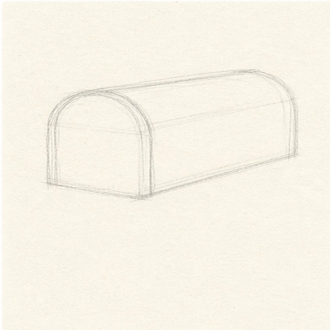 Block the box stage for how to draw a mailbox