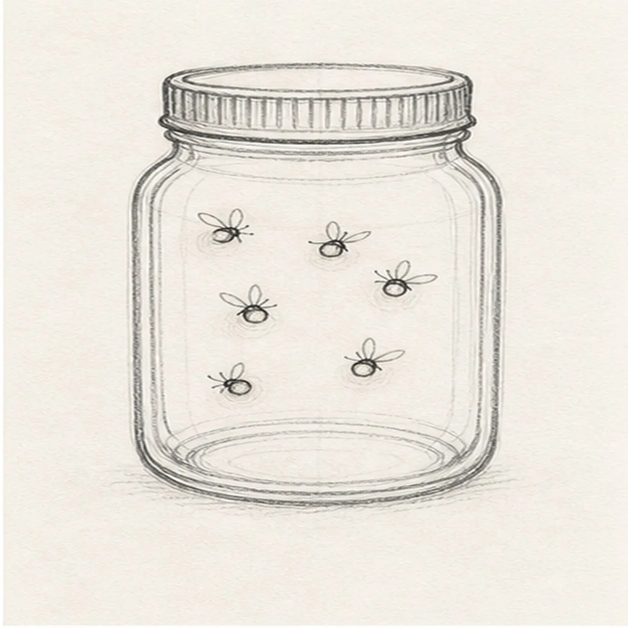 Place the fireflies stage for how to draw a firefly jar