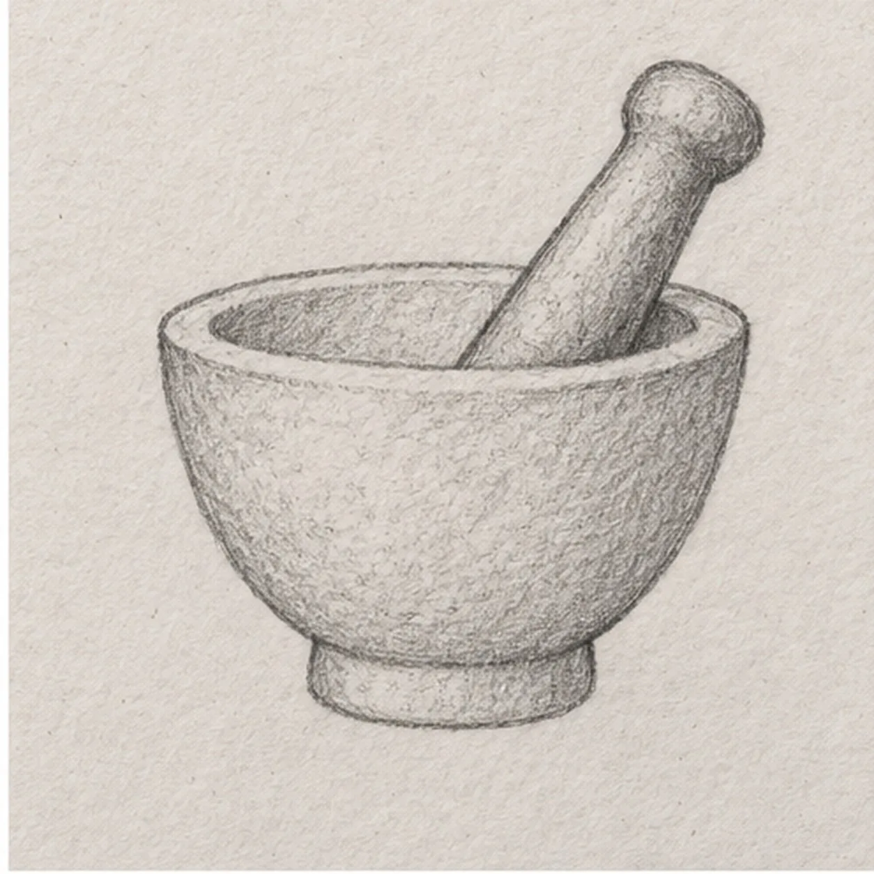 Lean in the pestle stage for how to draw a mortar and pestle