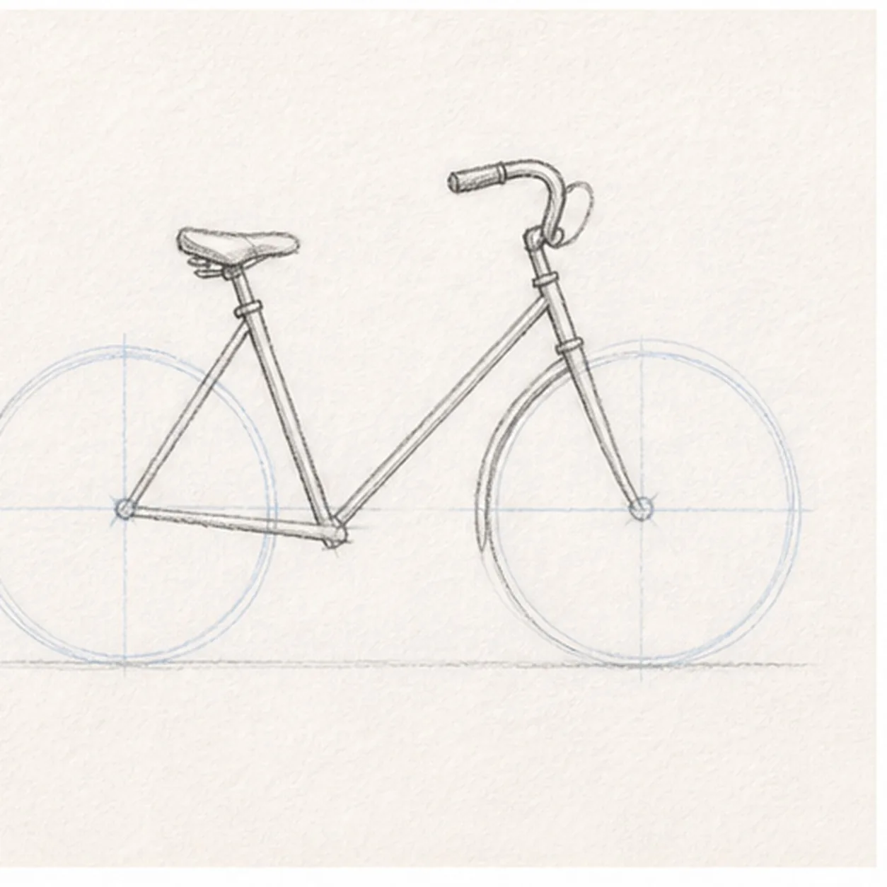 Add seat and handlebar stage for how to draw a bicycle with a basket