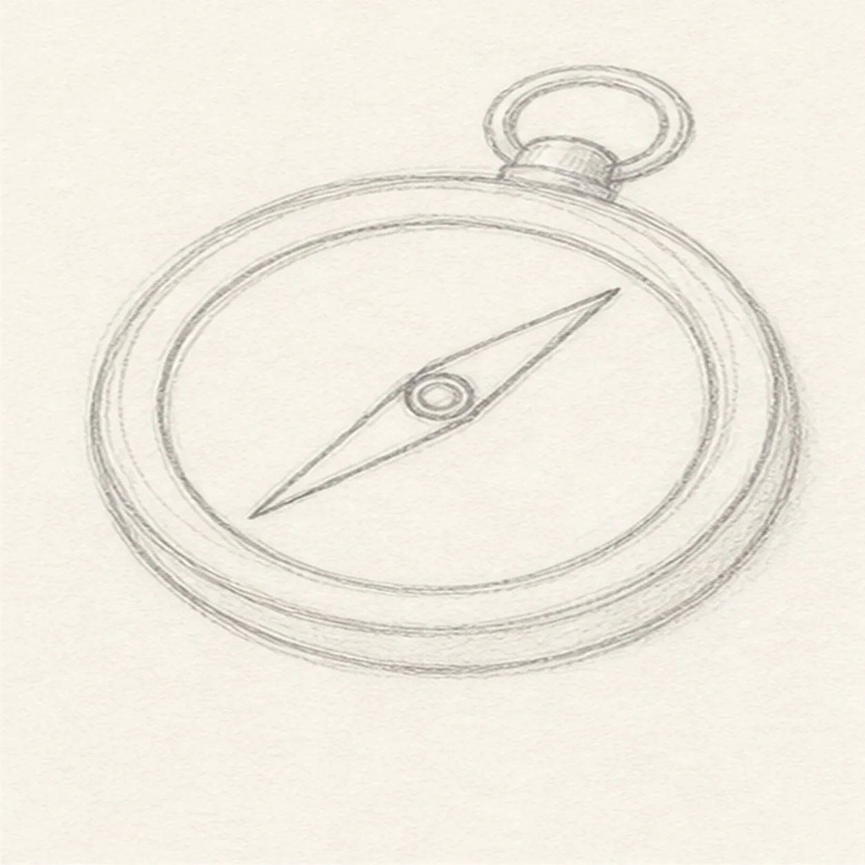 Attach the top loop stage for how to draw a pocket compass
