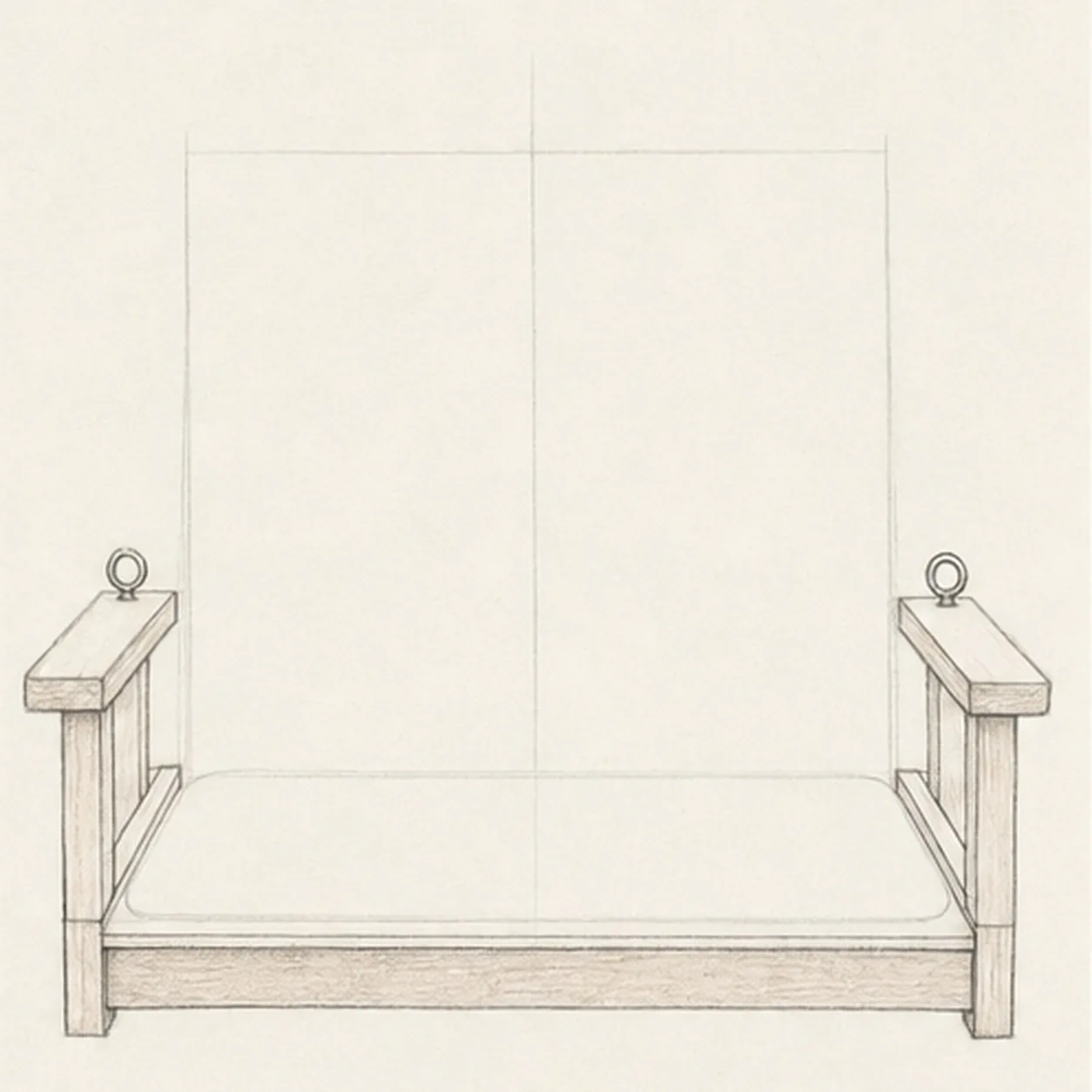 Draw only visible woodwork stage for how to draw a porch swing