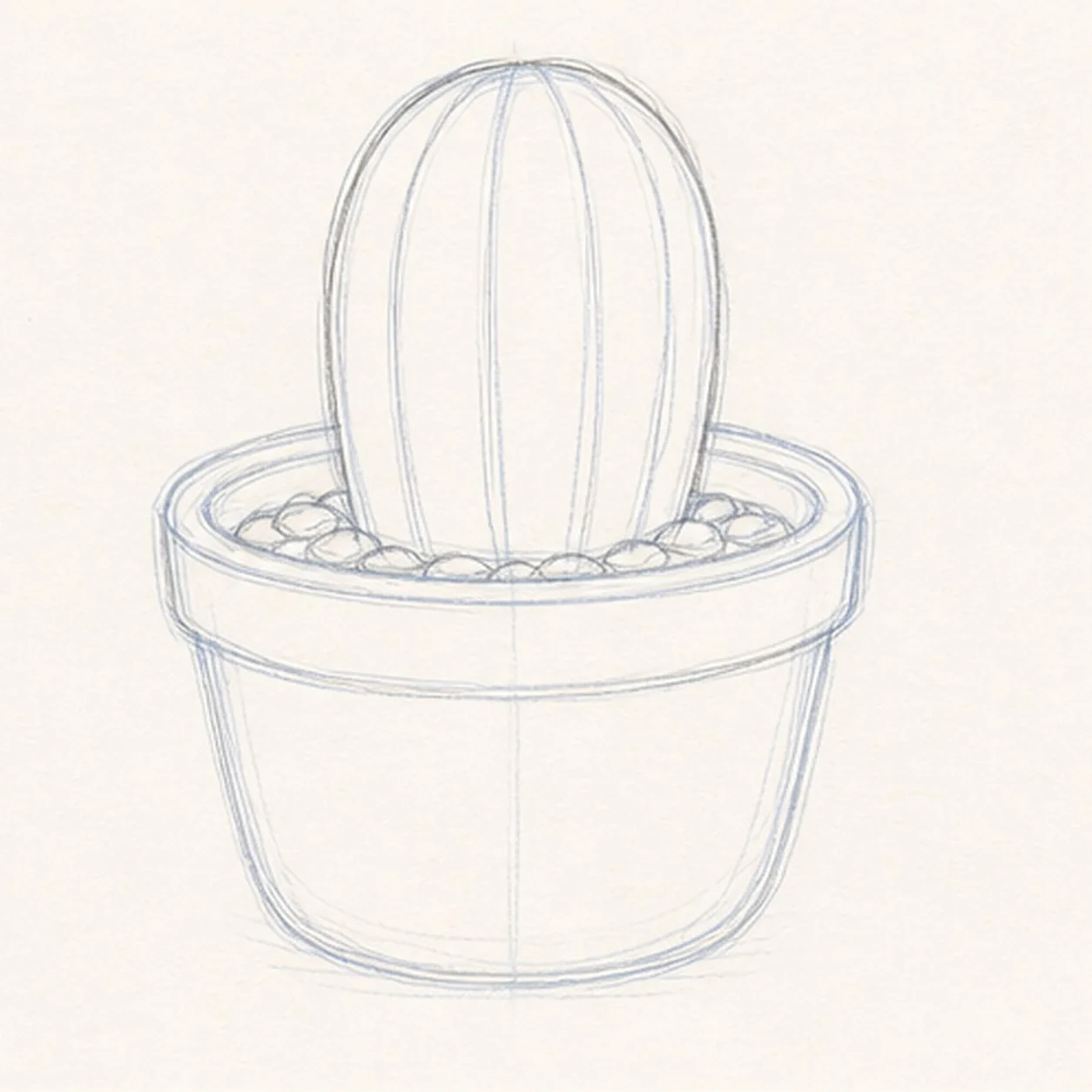 Grow the main cactus stage for how to draw a flowering cactus