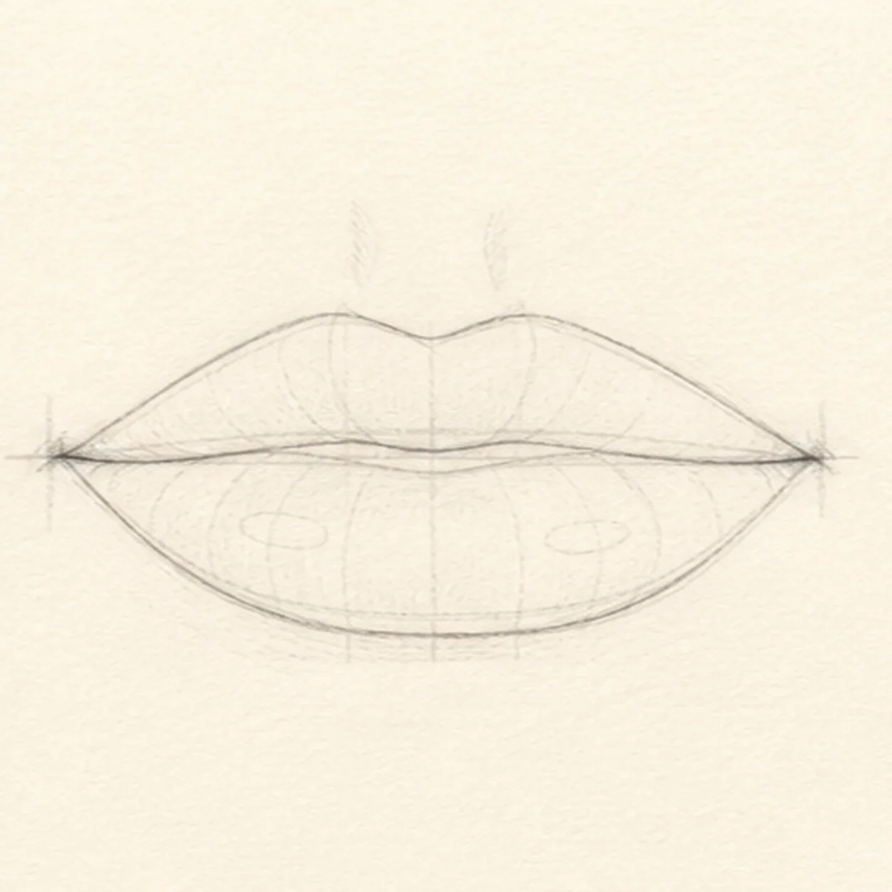 Shape the cupid's bow stage for how to draw pouty lips