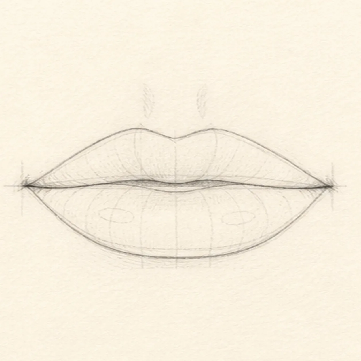 Open the mouth seam stage for how to draw pouty lips