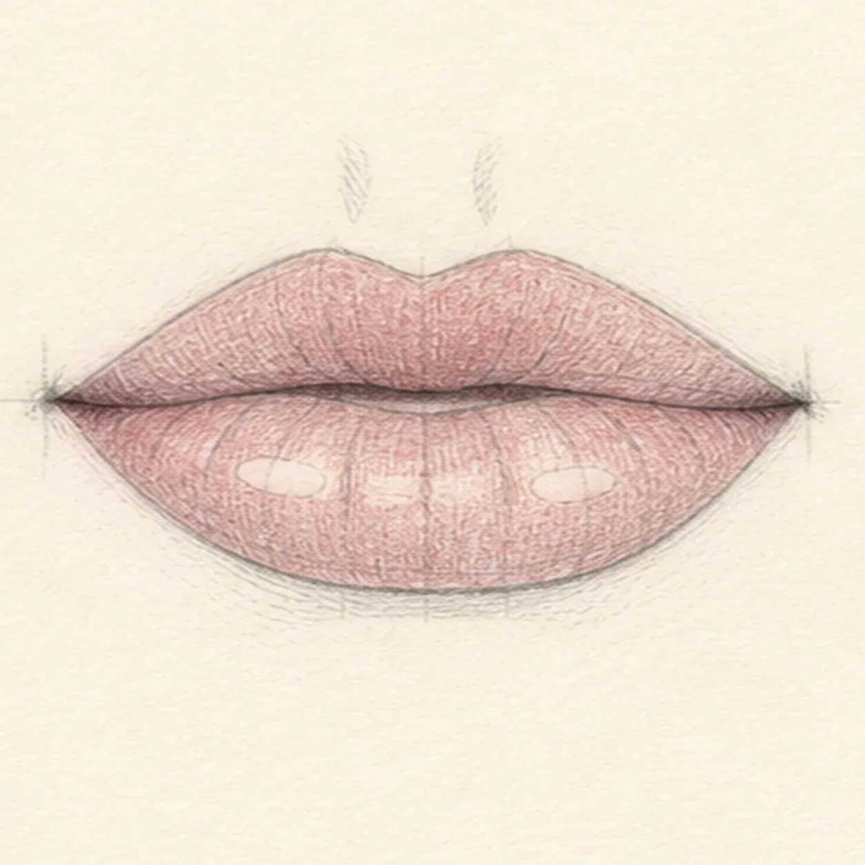 Layer the soft lip color stage for how to draw pouty lips