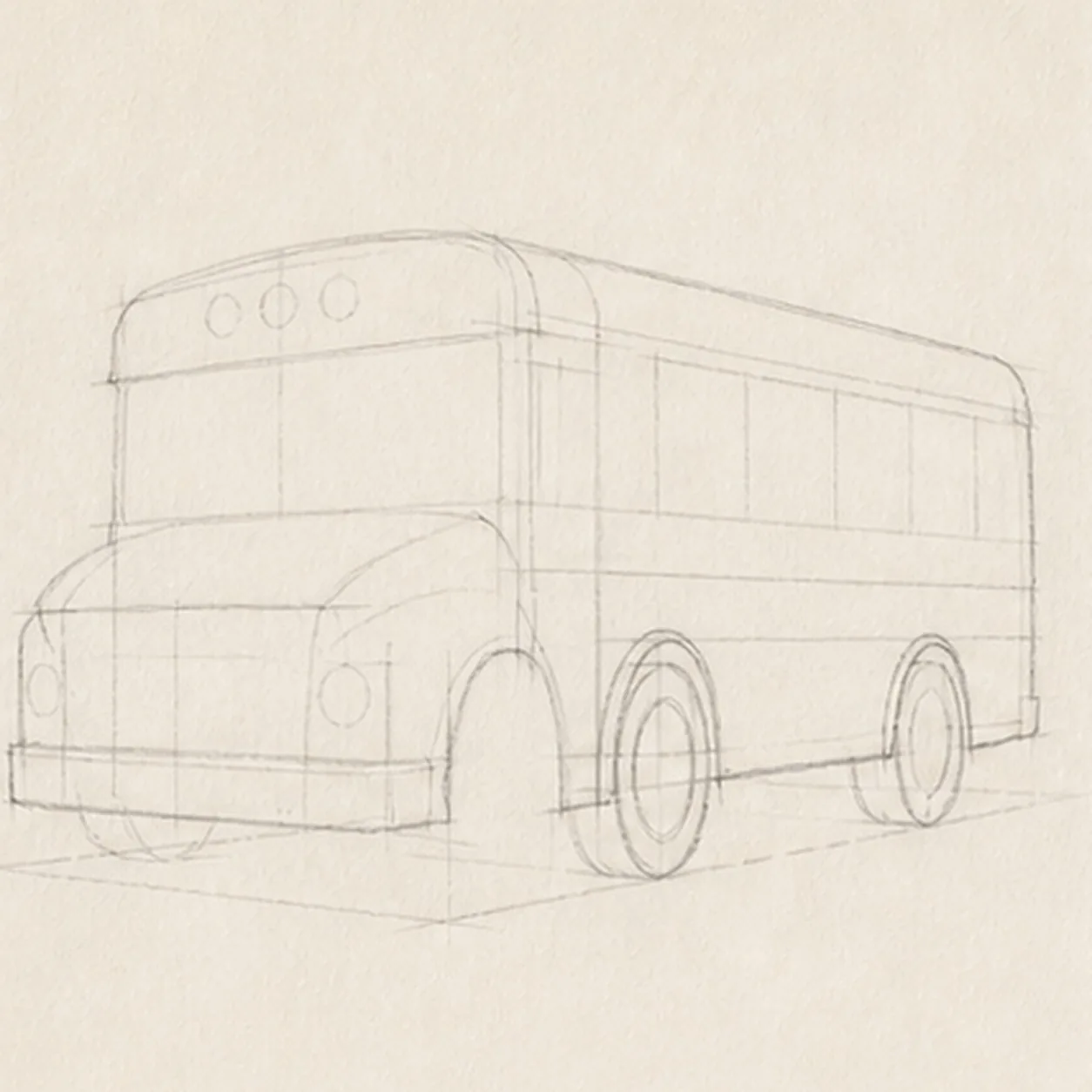 Wrap the bus shell stage for how to draw a school bus
