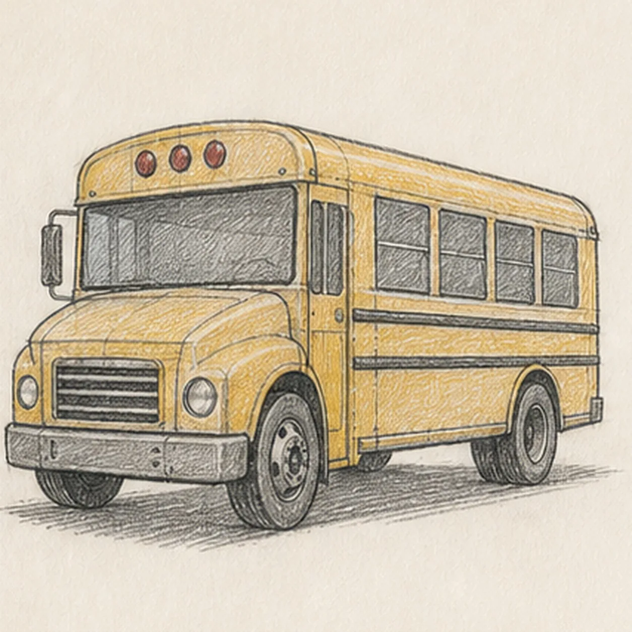 Layer the bus color stage for how to draw a school bus