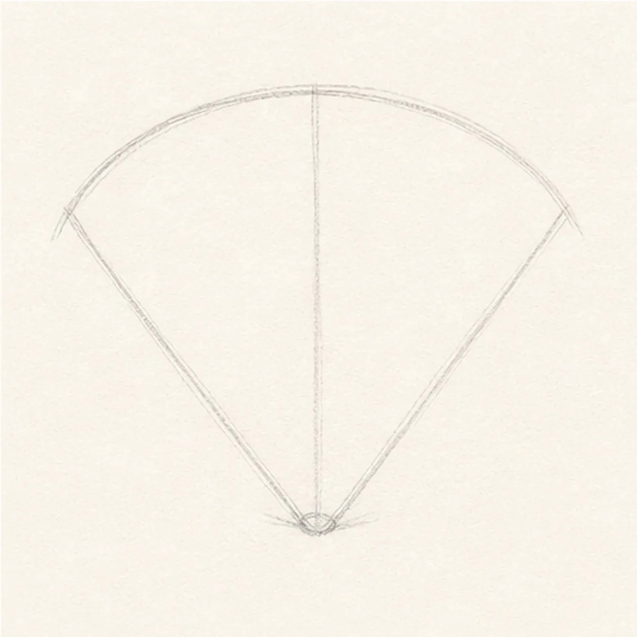 Block the shell fan stage for how to draw a seashell