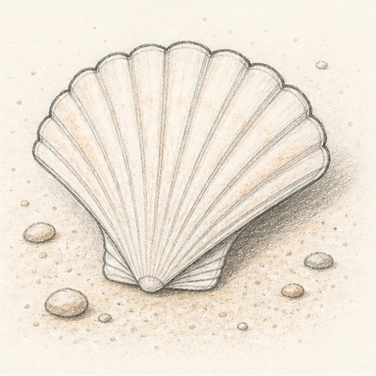 Set it in sand stage for how to draw a seashell