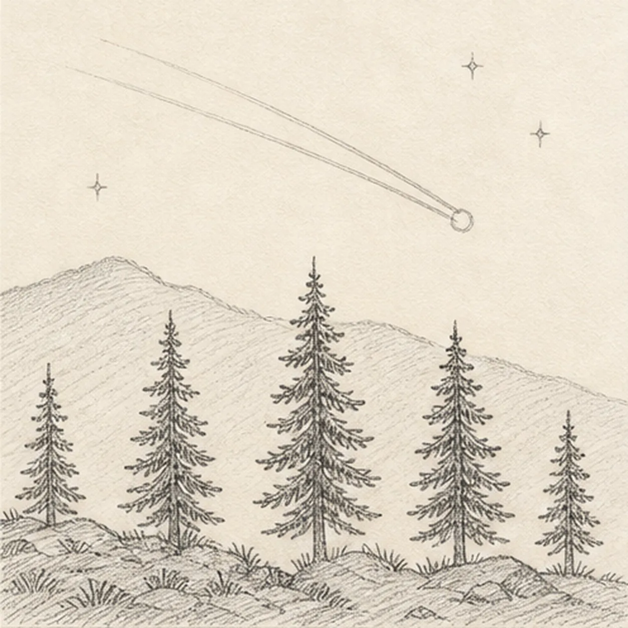 Add the quiet sky detail stage for how to draw a shooting star