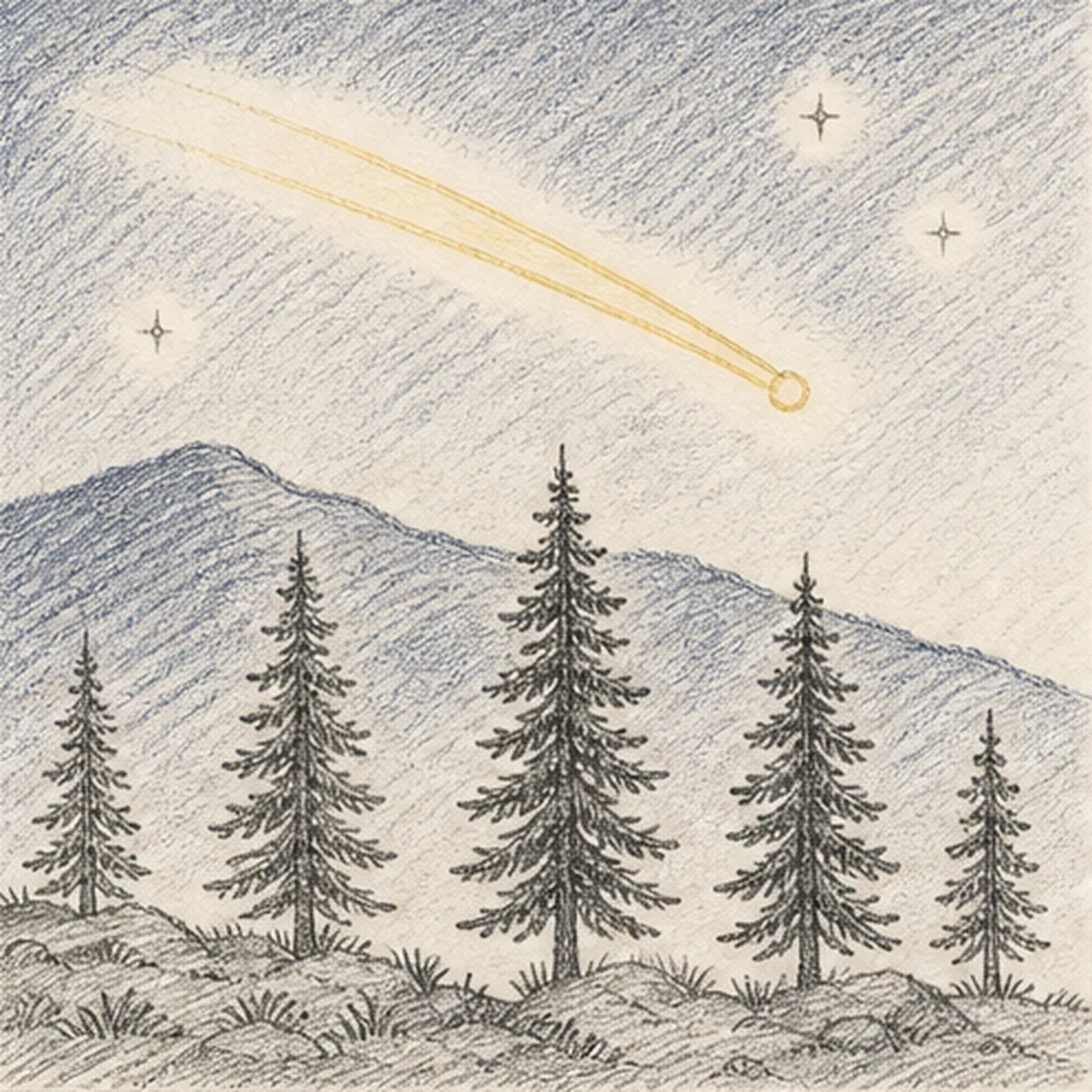 Layer the night values stage for how to draw a shooting star