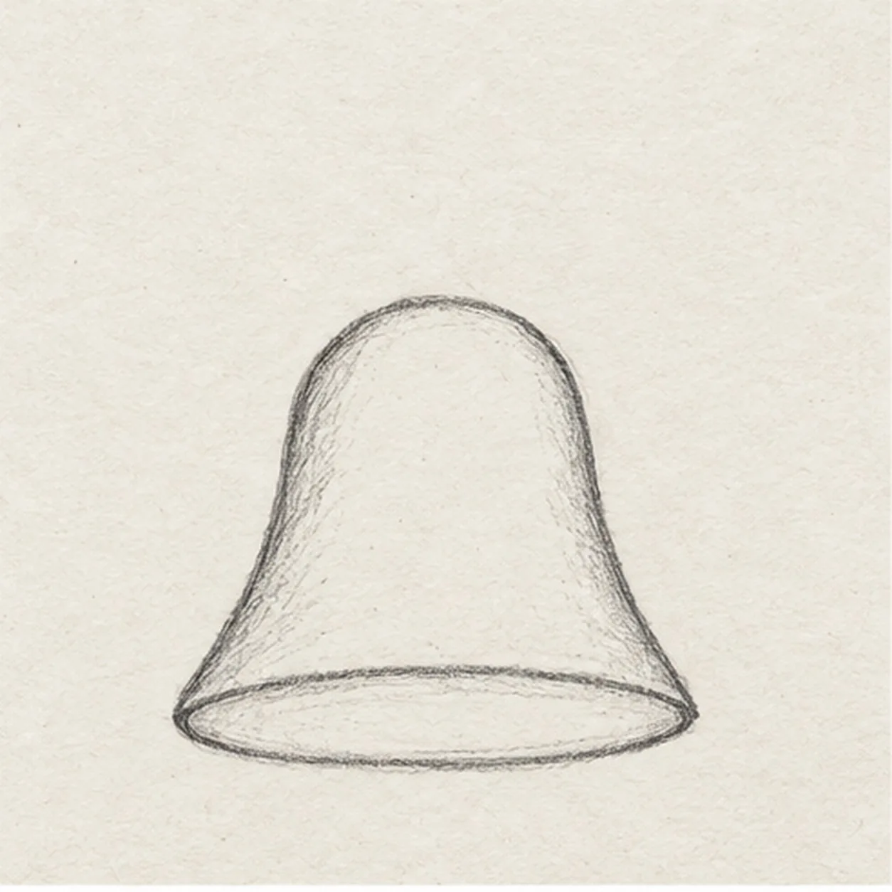 Shape the bell stage for how to draw a handbell with a ribbon