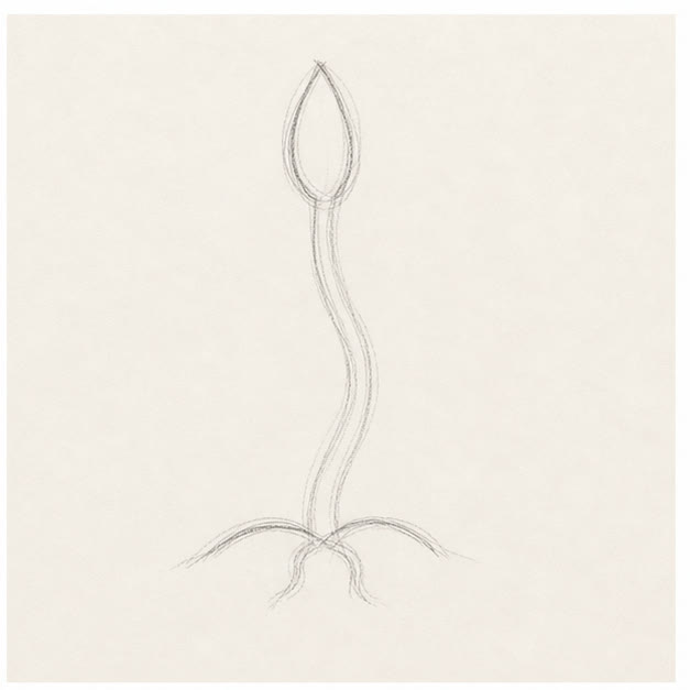 Open the top bud stage for how to draw a sprouting seed
