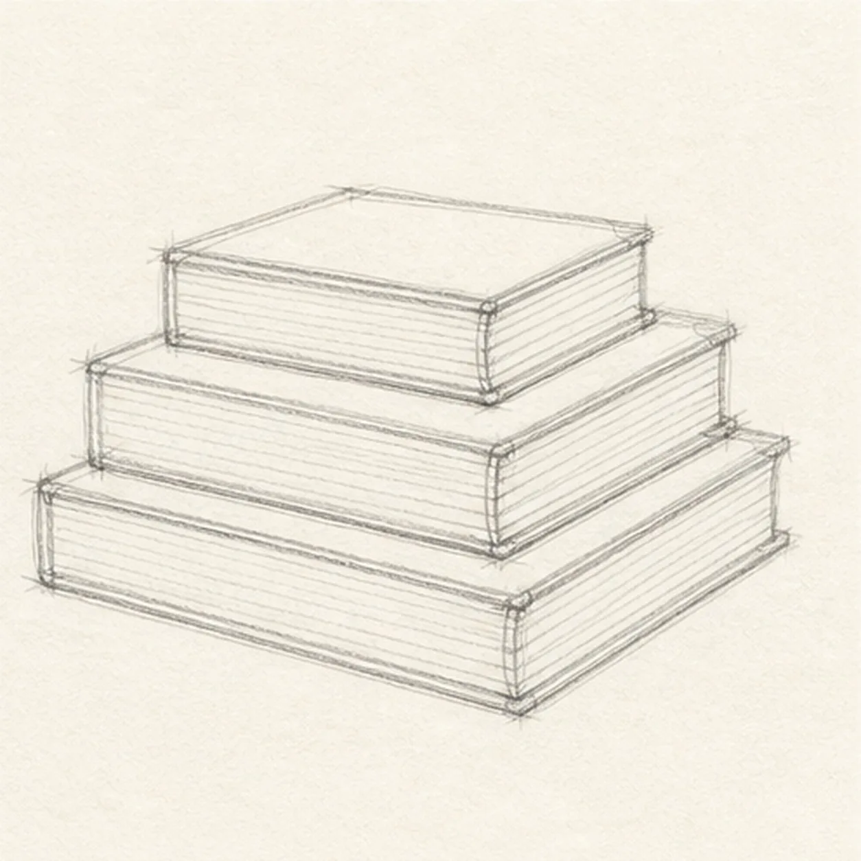 Mark the pages stage for how to draw a stack of books