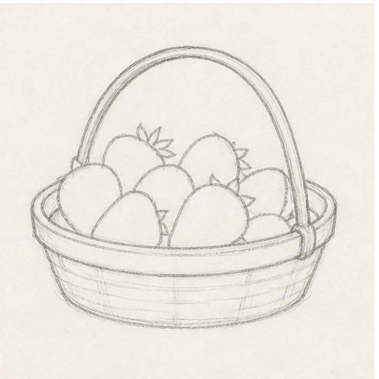 Tuck in berries stage for how to draw a strawberry basket