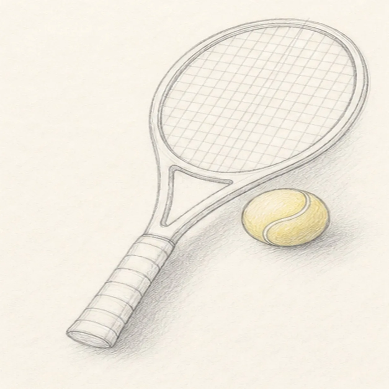 Add wrap and shadow stage for how to draw a tennis racket