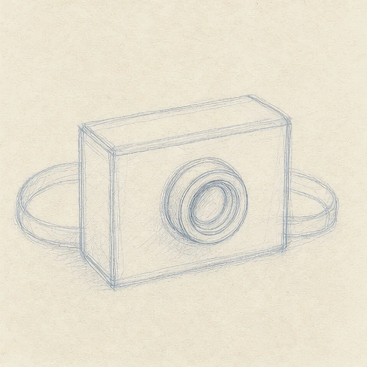 Center the lens stage for how to draw a vintage camera