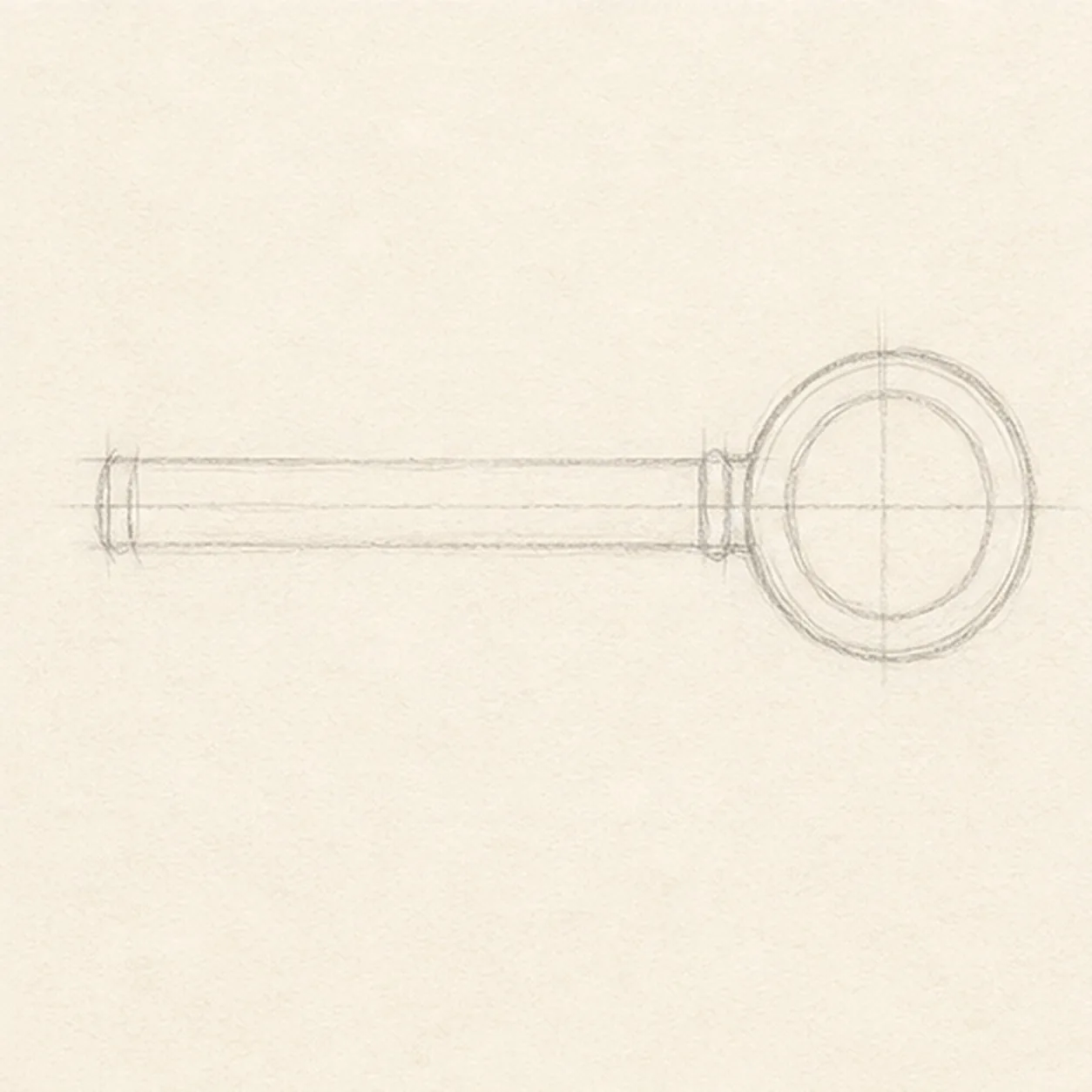 Lay in the key stage for how to draw a vintage key