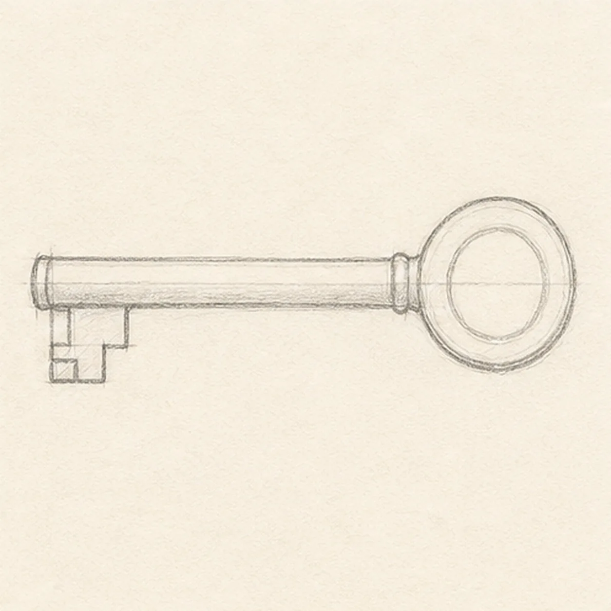 Cut the teeth stage for how to draw a vintage key
