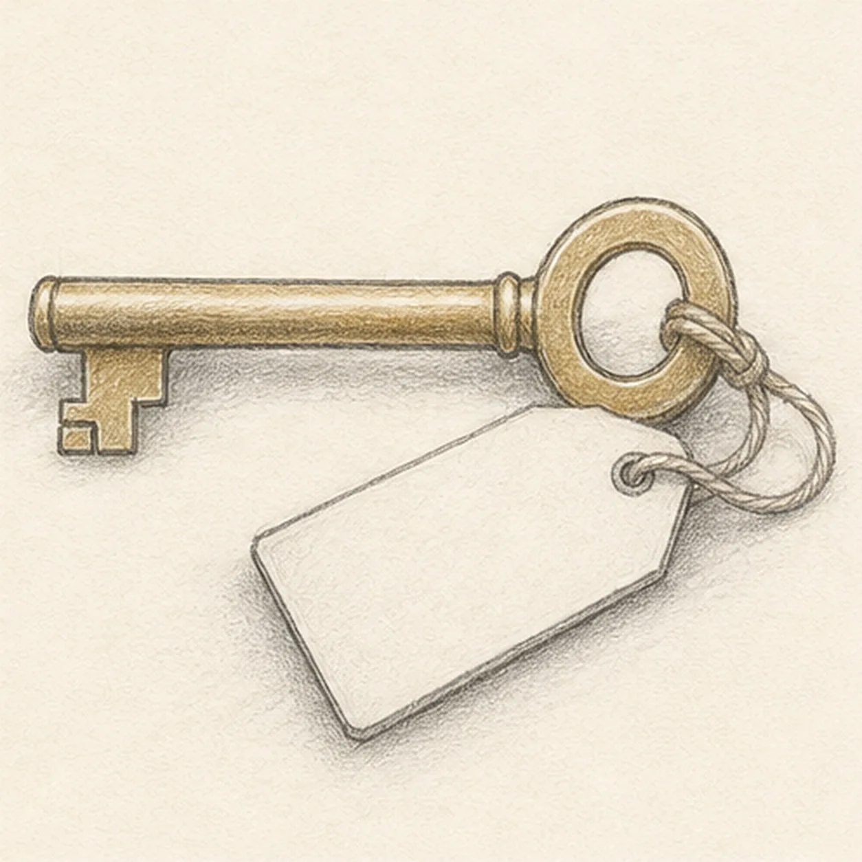Shade the brass stage for how to draw a vintage key