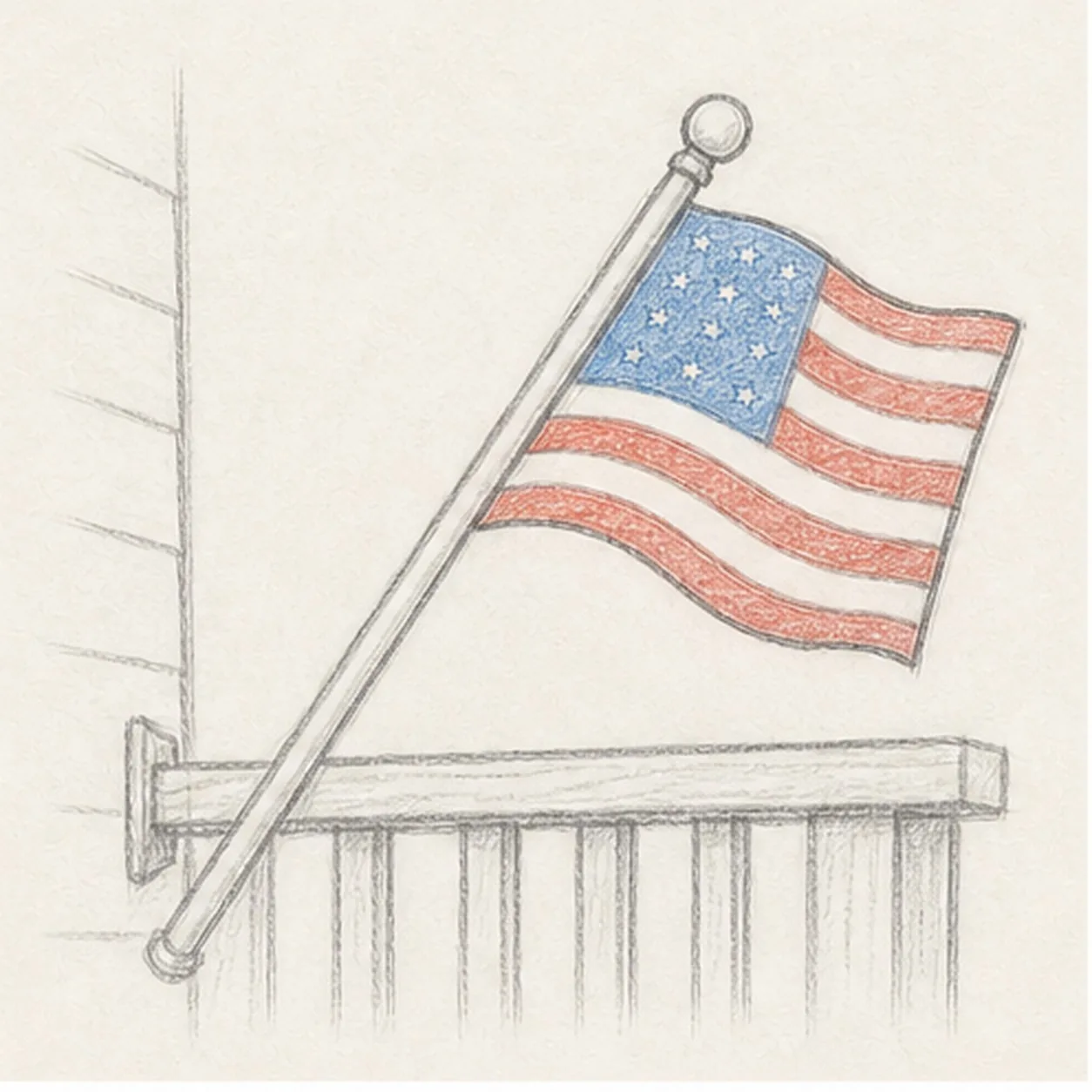 Add soft flag color stage for how to draw a porch flag