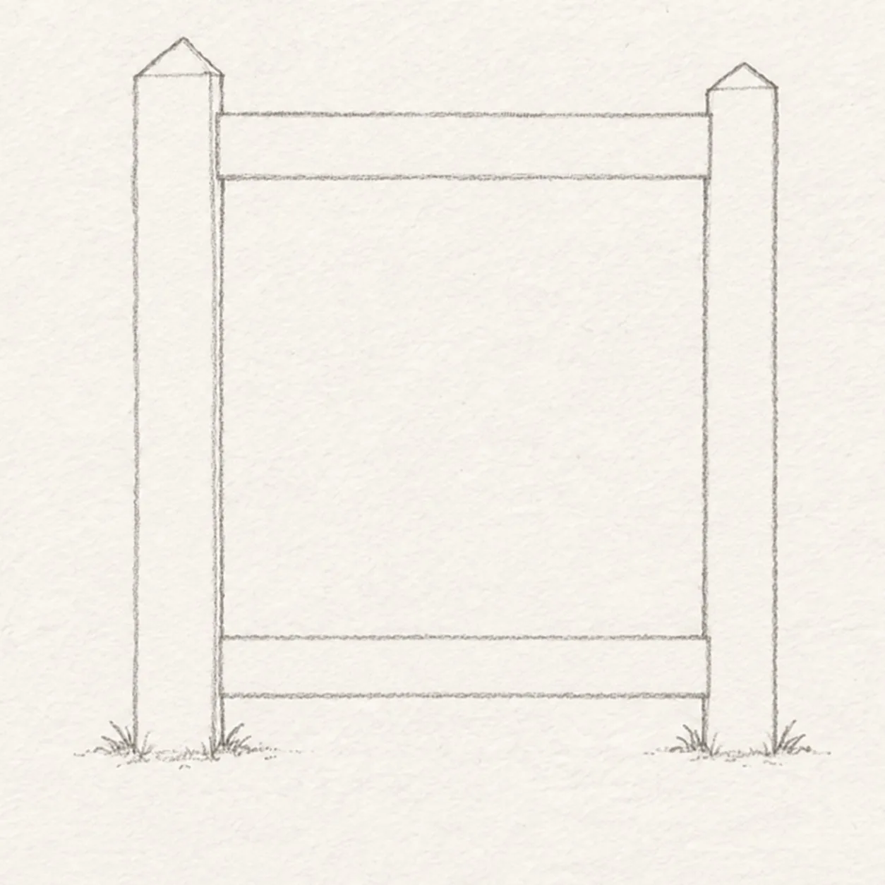 Close the light frame stage for how to draw a weathered wooden garden gate
