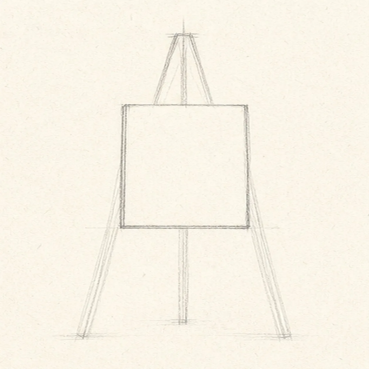 Place the canvas stage for how to draw an artist easel