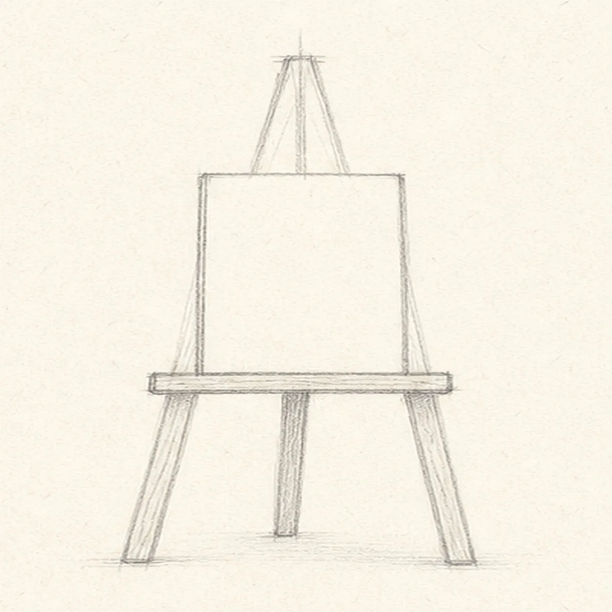 Build the support stage for how to draw an artist easel