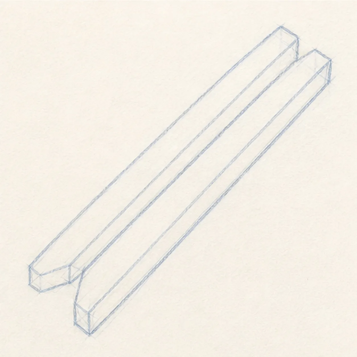 Split the wooden halves stage for how to draw a clothespin